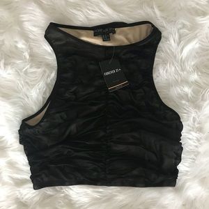 Forever 21 Plus 1x Black Crop Top